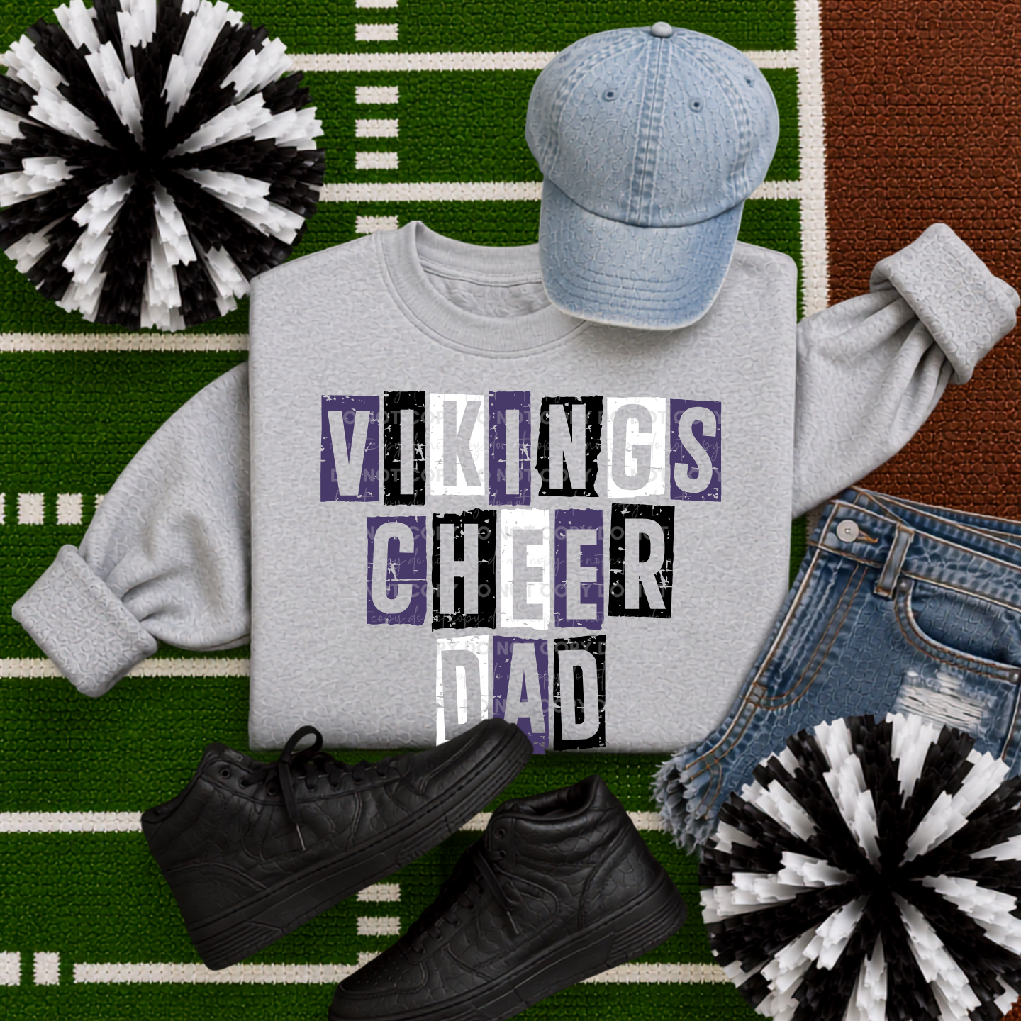 Vikings Cheer Dad Stamped