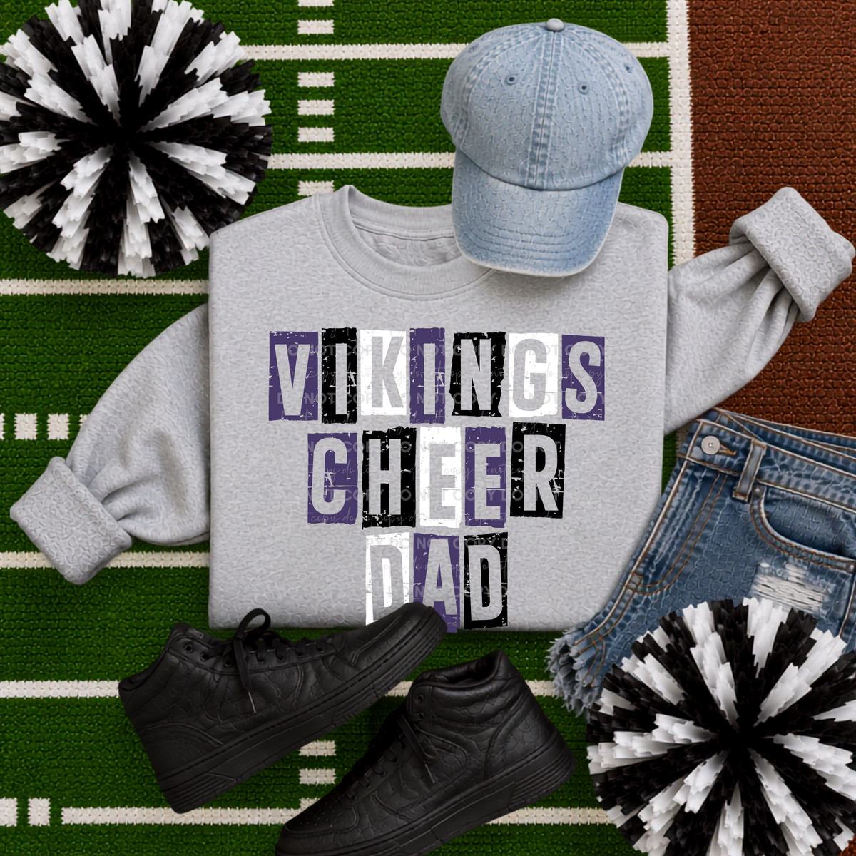Vikings Cheer Dad Stamped