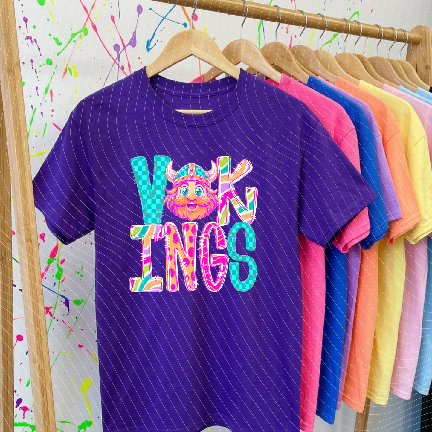 Viking Neon Word Doodle