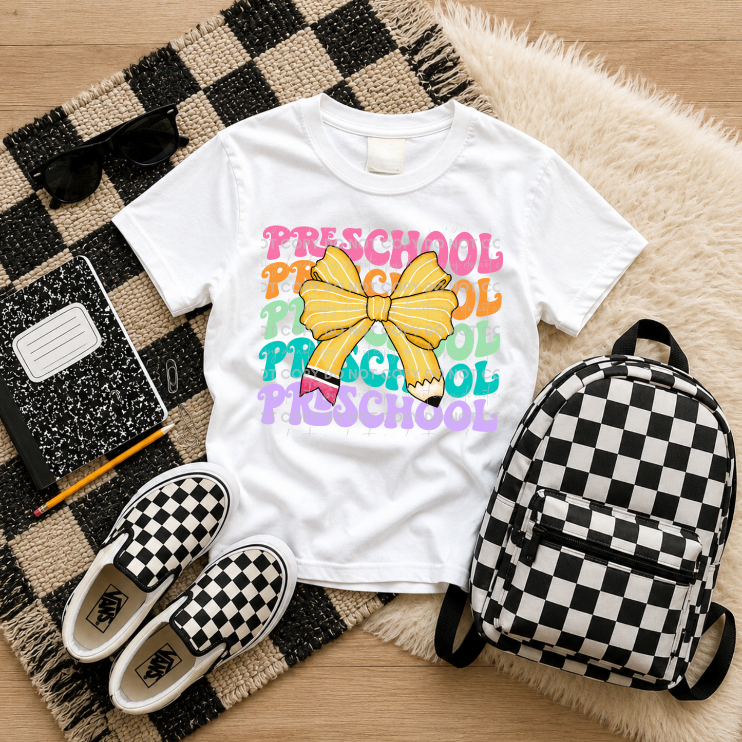 Wavy Grade Pencil Bow Youth T-Shirt