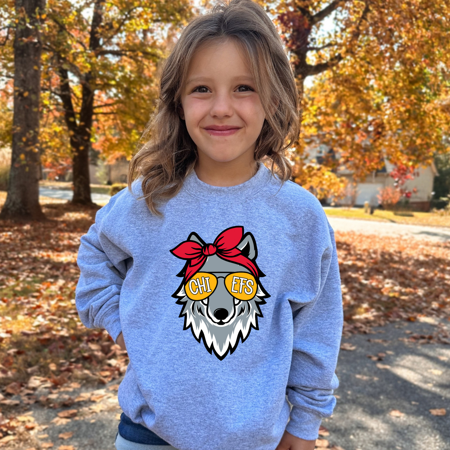 Youth Kansas City Wolf Mascot with Bow