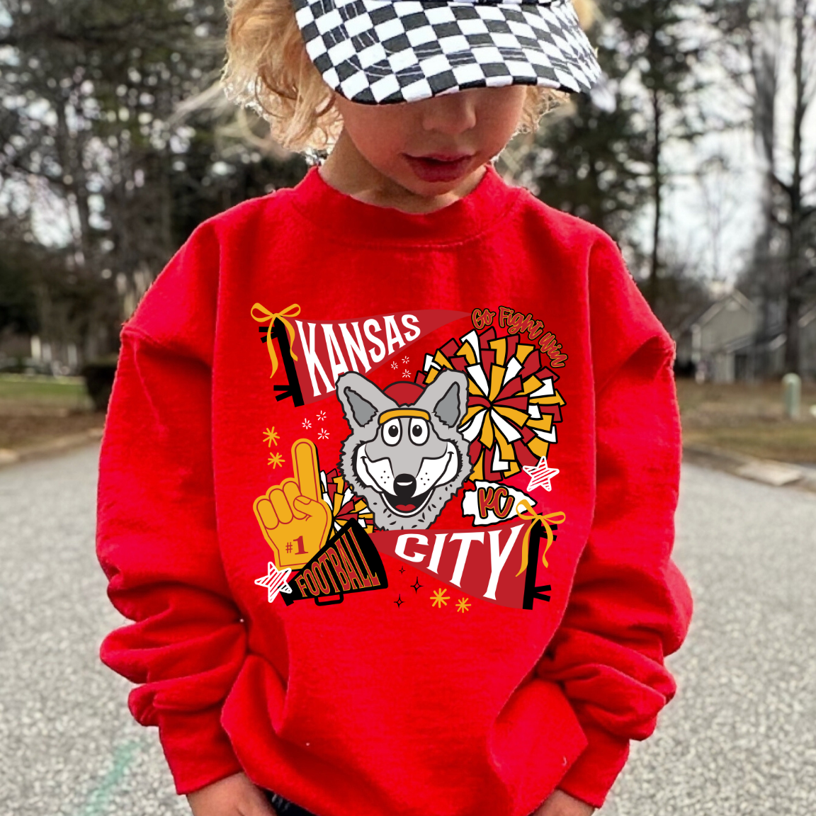 Youth Kansas City Football Collage Mascot