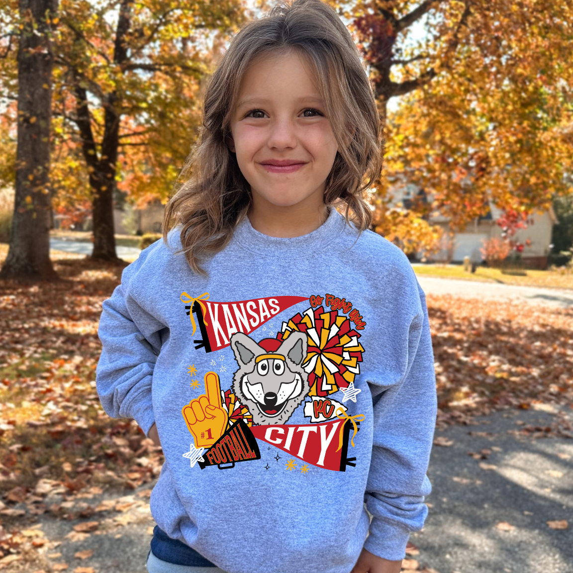 Youth Kansas City Football Collage Mascot