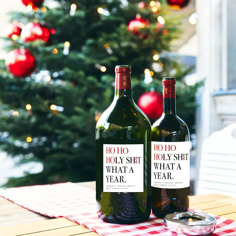 “HO HO HOLY SH*T” Wine Bottle Sticker