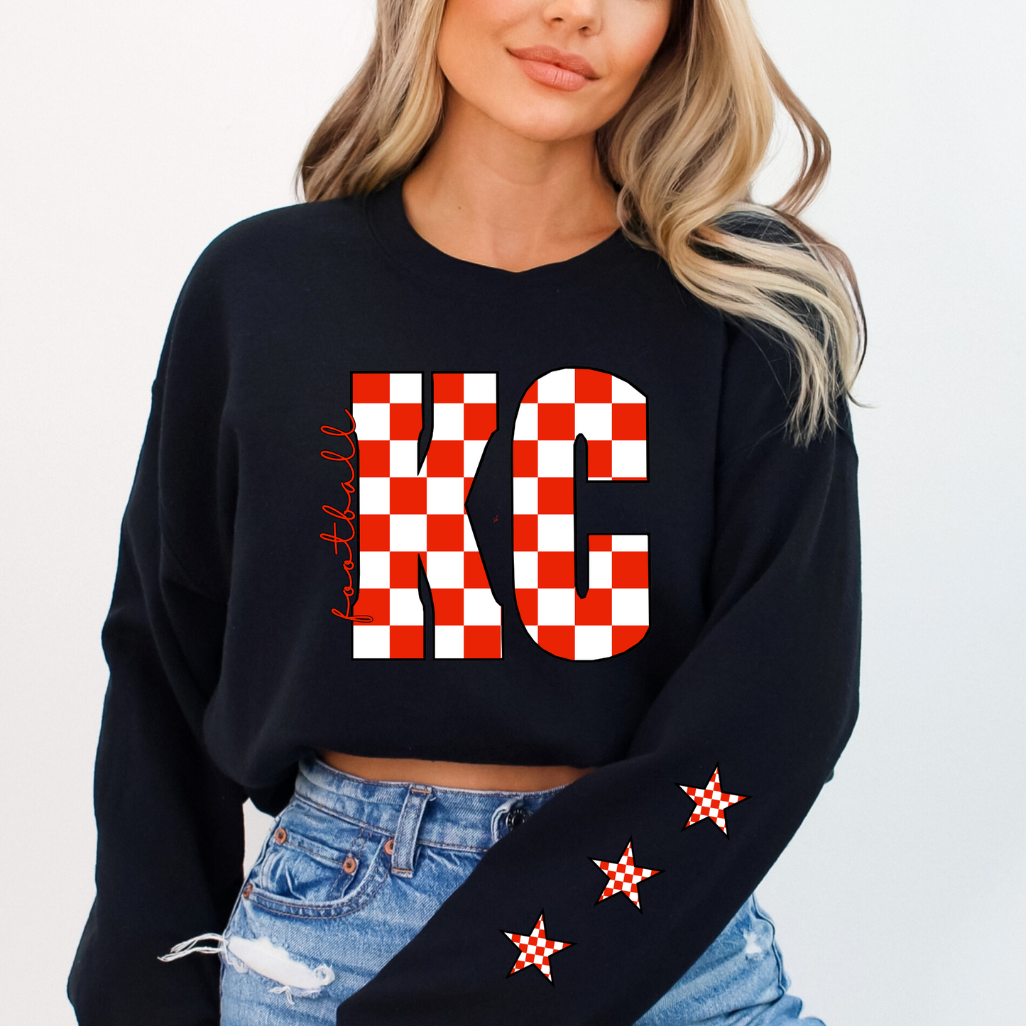 KC Football Checkered Sweatshirt
