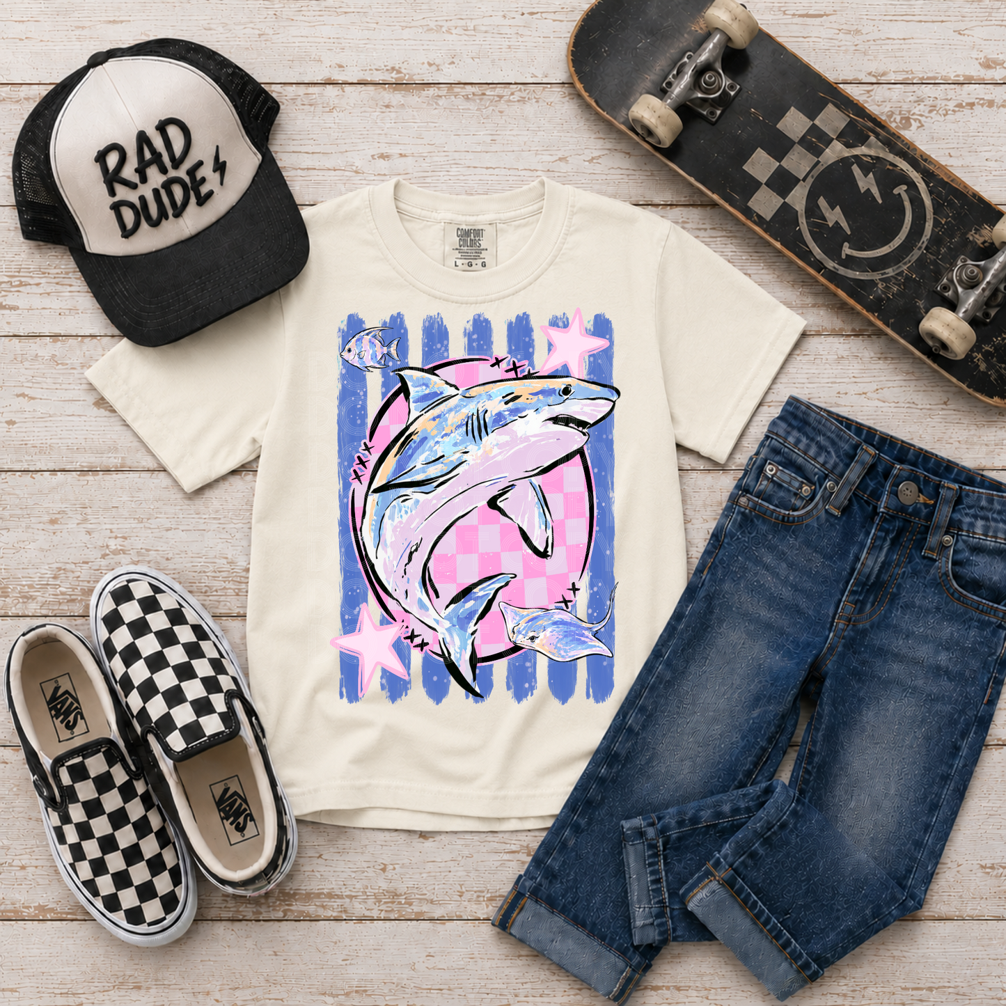 Shark Checker Stripes Youth