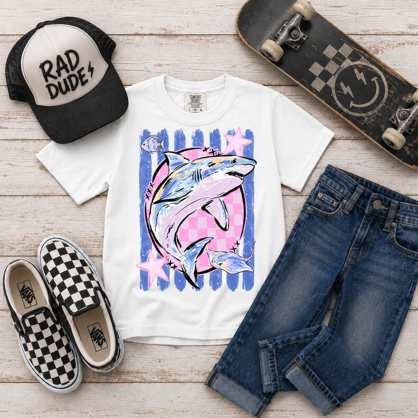 Shark Checker Stripes Youth